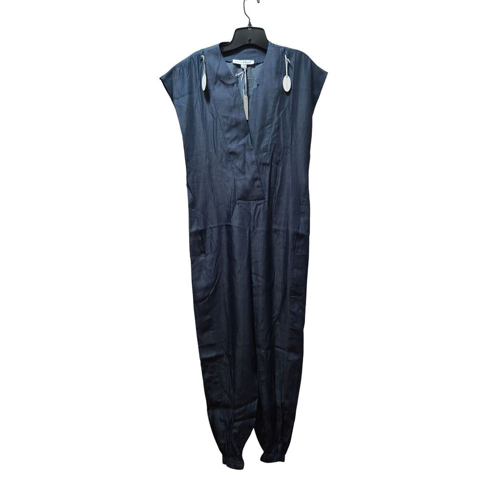 Loyal Hana Celia Nursing Maternity Jumpsuit Romper Medium Blue Tencel NWT